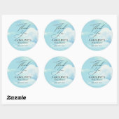 Sky Clouds Blue Baby shower Hartelijk dank Ronde Sticker (Vel)
