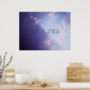 Sky Clouds Pastel Foto Inspirerend Aangepaste teks Poster