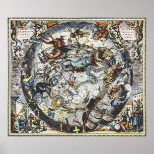 Sky Constellations kaart Poster