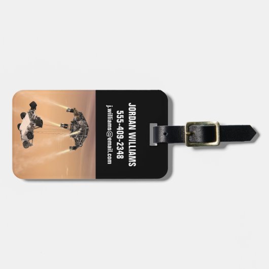 Sky Crane manoeuvre tijdens Curiosity's Mars afdal Bagagelabel (Voorkant horizontaal)