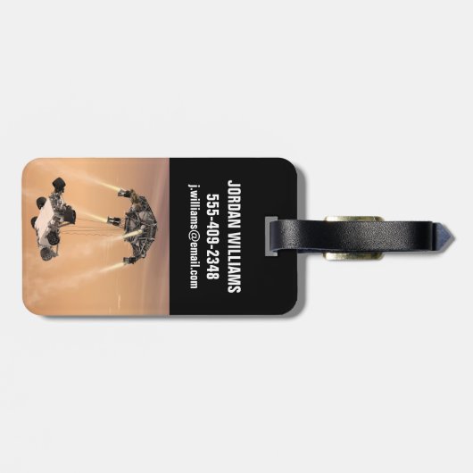 Sky Crane manoeuvre tijdens Curiosity's Mars afdal Bagagelabel (Achterkant horizontaal)