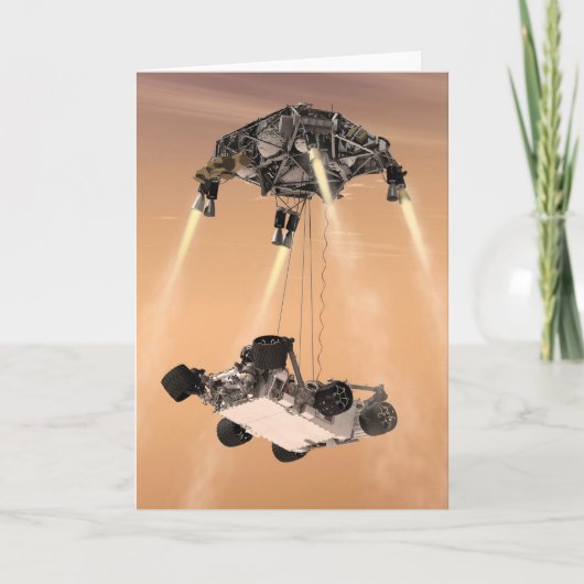 Sky Crane manoeuvre tijdens Curiosity's Mars afdal Kaart (Voorkant)