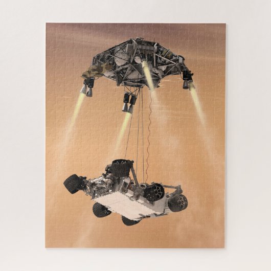Sky Crane manoeuvre tijdens Curiosity's Mars afdal Legpuzzel (Verticaal)