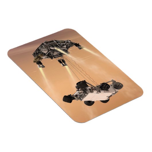 Sky Crane manoeuvre tijdens Curiosity's Mars afdal Magneet (Rechterzijde)