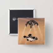 Sky Crane manoeuvre tijdens Curiosity's Mars afdal Vierkante Button 5,1 Cm (Voorkant /achterkant)