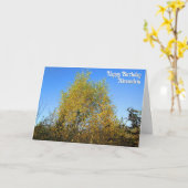 Sky Dancing Autumn Leaves - Carte d'anniversaire p (Fleur jaune)