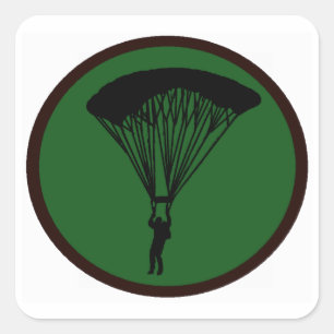 SKY DIVE GREEN VIERKANTE STICKER