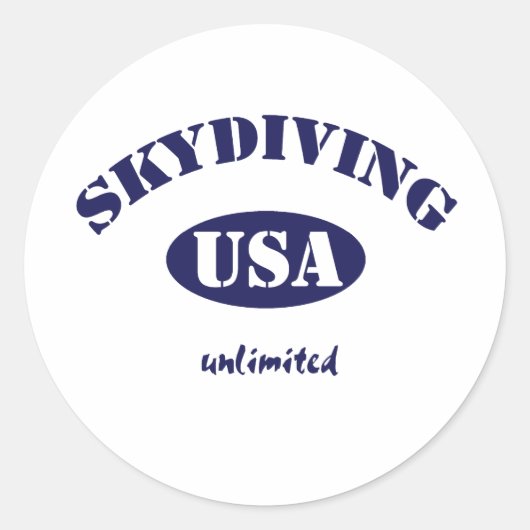 Sky Dive USA onbeperkt Ronde Sticker (Voorkant)