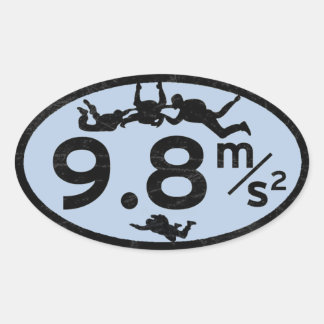 Sky Dive zwaartekracht Ovale Sticker