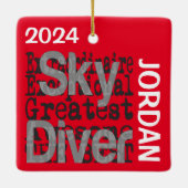 Sky Diver Extraordinaire CUSTOM Keramisch Ornament (Achterkant)