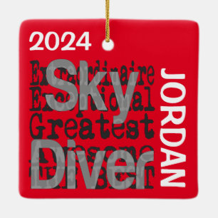Sky Diver Extraordinaire CUSTOM Keramisch Ornament