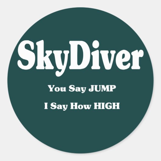 Sky Diver Ronde Sticker (Voorkant)