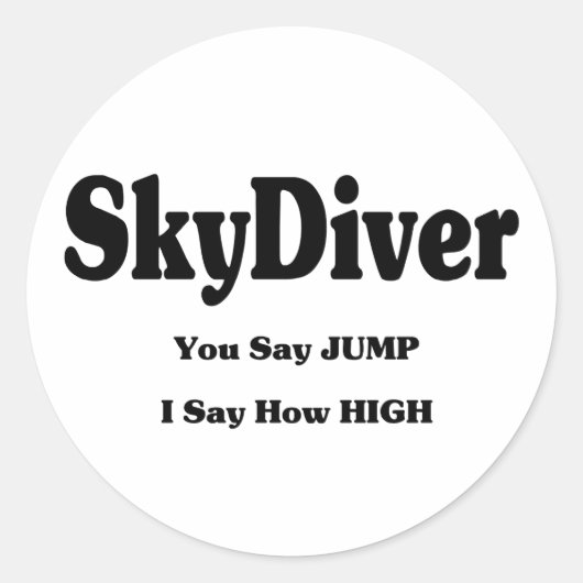 Sky Diver Ronde Sticker (Voorkant)
