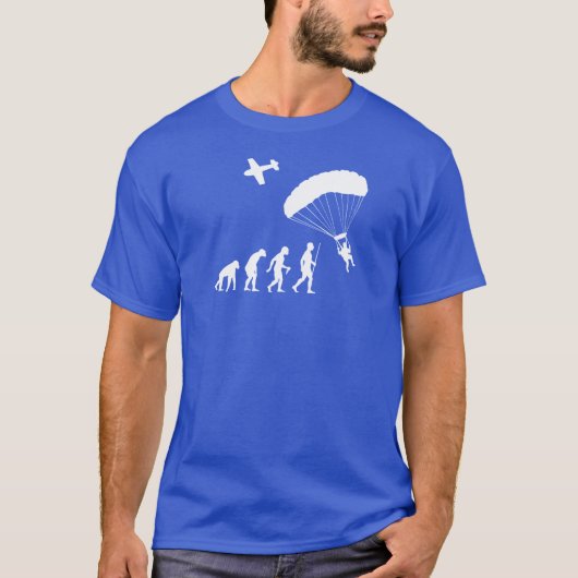 Sky Diving Funny Evolution T-shirt (Voorkant)
