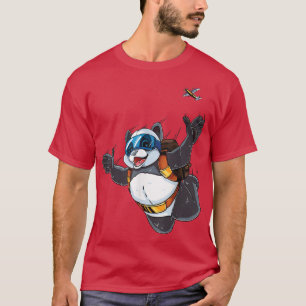 Sky Diving Panda Beer - bedreigde Adrenaline Seek T-shirt