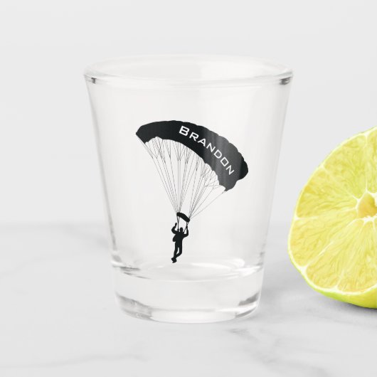 Sky Diving Parachuting Design Shot Glass Glas (Voorkant)