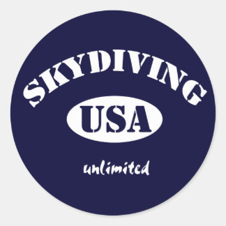 Sky Diving USA, onbeperkt Ronde Sticker