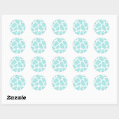 Sky en witte Giraffe Print Ronde Sticker (Vel)