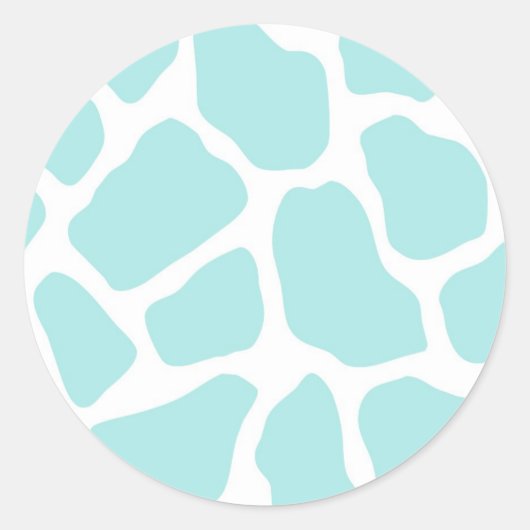 Sky en witte Giraffe Print Ronde Sticker (Voorkant)