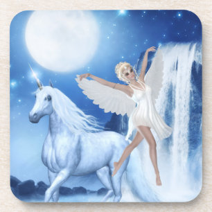 Sky Faerie Asparas en Unicorn Bier Onderzetter