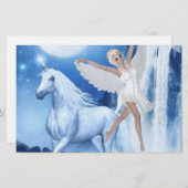 Sky Faerie Asparas en Unicorn Briefpapier (Voorkant / Achterkant)