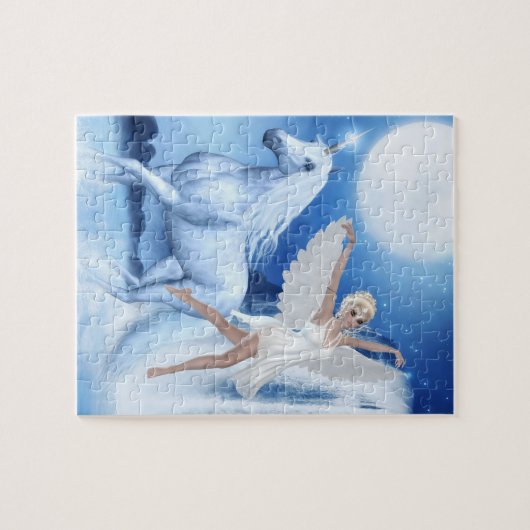Sky Faerie Asparas en Unicorn Legpuzzel (Horizontaal)