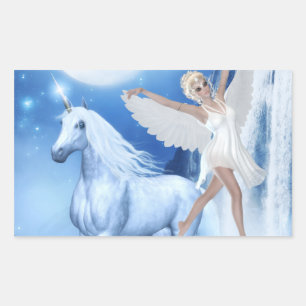 Sky Faerie Asparas en Unicorn Rechthoekige Sticker