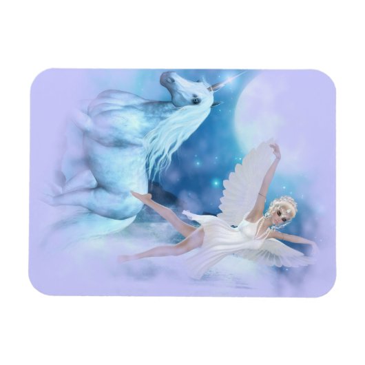 Sky Faerie Asparas en Unicorn Vignette Magneet (Horizontaal)