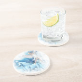 Sky Faerie Asparas en Unicorn Vignette Zandsteen Onderzetter (Zijkant)