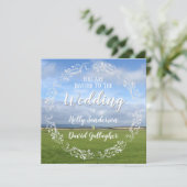 Sky & Fields Design Wedding Kaart (Staand voorkant)
