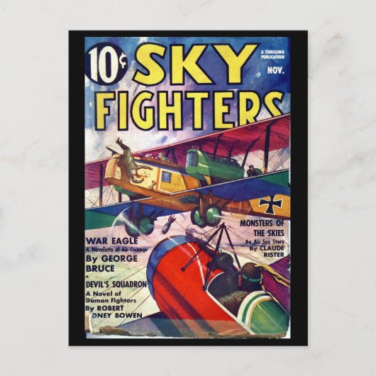 Sky Fighters - nov 1937a_Pulp Art Briefkaart (Voorkant)