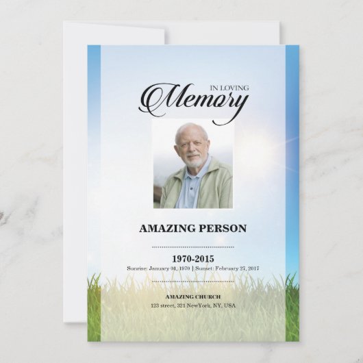 Sky Funeral Kaart Sjabloon (Voorkant)