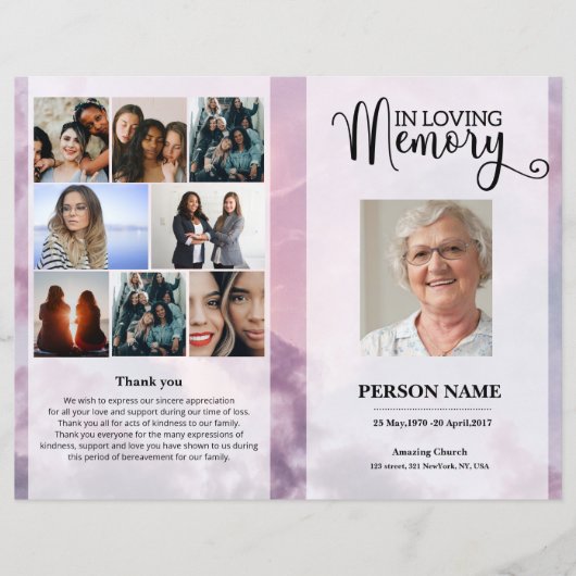 Sky  Funeral Program template (Voorkant)