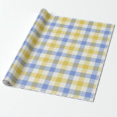 Sky Gingham - Wrapping Paper Cadeaupapier (Uitgerold)