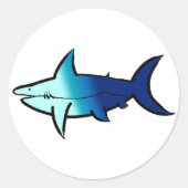 Sky gradiënt Shark Ronde Sticker (Voorkant)