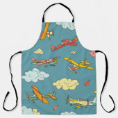 Sky High: Retro-vliegtuigontwerp Schort (Voorkant)
