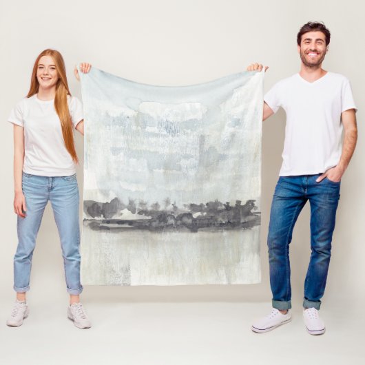 Sky Horizon - Neutrale kleuren Fleece Deken (In situ)