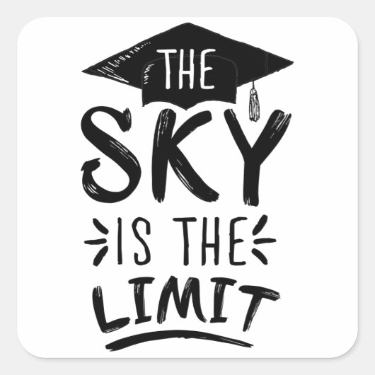 Sky is de Limit Clever Afstuderen Capture Cute Vierkante Sticker (Voorkant)