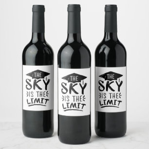 Sky is de Limit Clever Afstuderen Capture Cute Wijn Etiket
