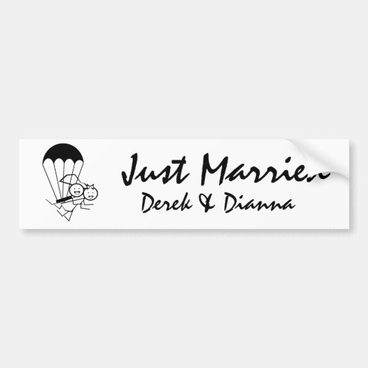Sky Jump Wedding Bumpersticker (Voorkant)