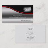 Sky Lamb Clouds, Red Swoosh on metallic effect Visitekaartje (Voorkant / Achterkant)