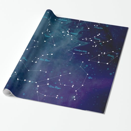 Sky Map Constellations Astronomie Cadeaupapier (Uitgerold)