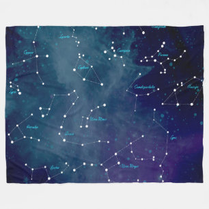 Sky Map Constellations Astronomie Fleece Deken