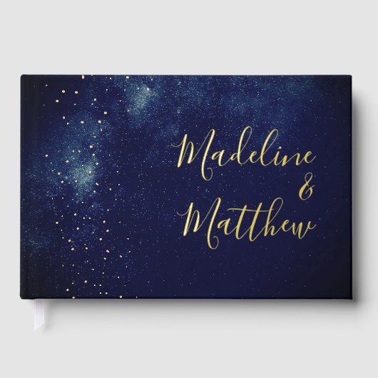 Sky Moon Gold Stars Mariage bleu (Recto)