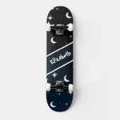 Sky Moons Star Cool Motif Skateboard Deck (Recto)