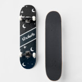Sky Moons Star Cool Motif Skateboard Deck (Devant)