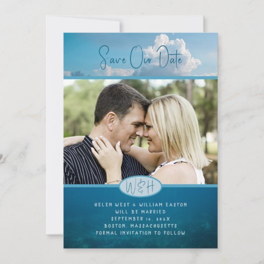 Sky n Water Photo Économisez notre date Faire-part (Devant)