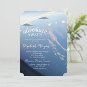 Sky, Ocean, Airplane Retirement Party Kaart (Staand voorkant)