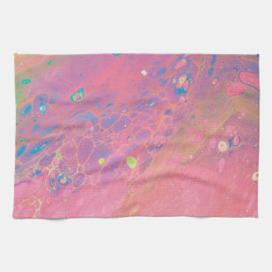 Sky on Venus Coral Pink Galaxy Acrylpour Theedoek