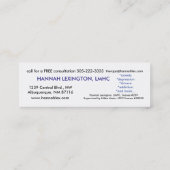 Sky Professional Therapy Counselor Minicard Mini Visitekaartje (Achterkant)